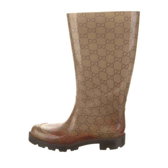 Gucci Rubber Mid-Calf Rain Boots - Picture 2 of 7